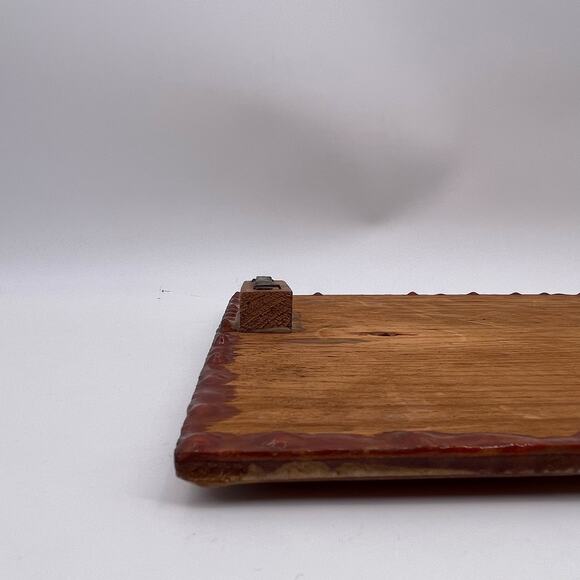 Vintage Lacquered Wood Wall Clock Deer Running in Woods 14x18 inches Retro - Picture 8 of 12